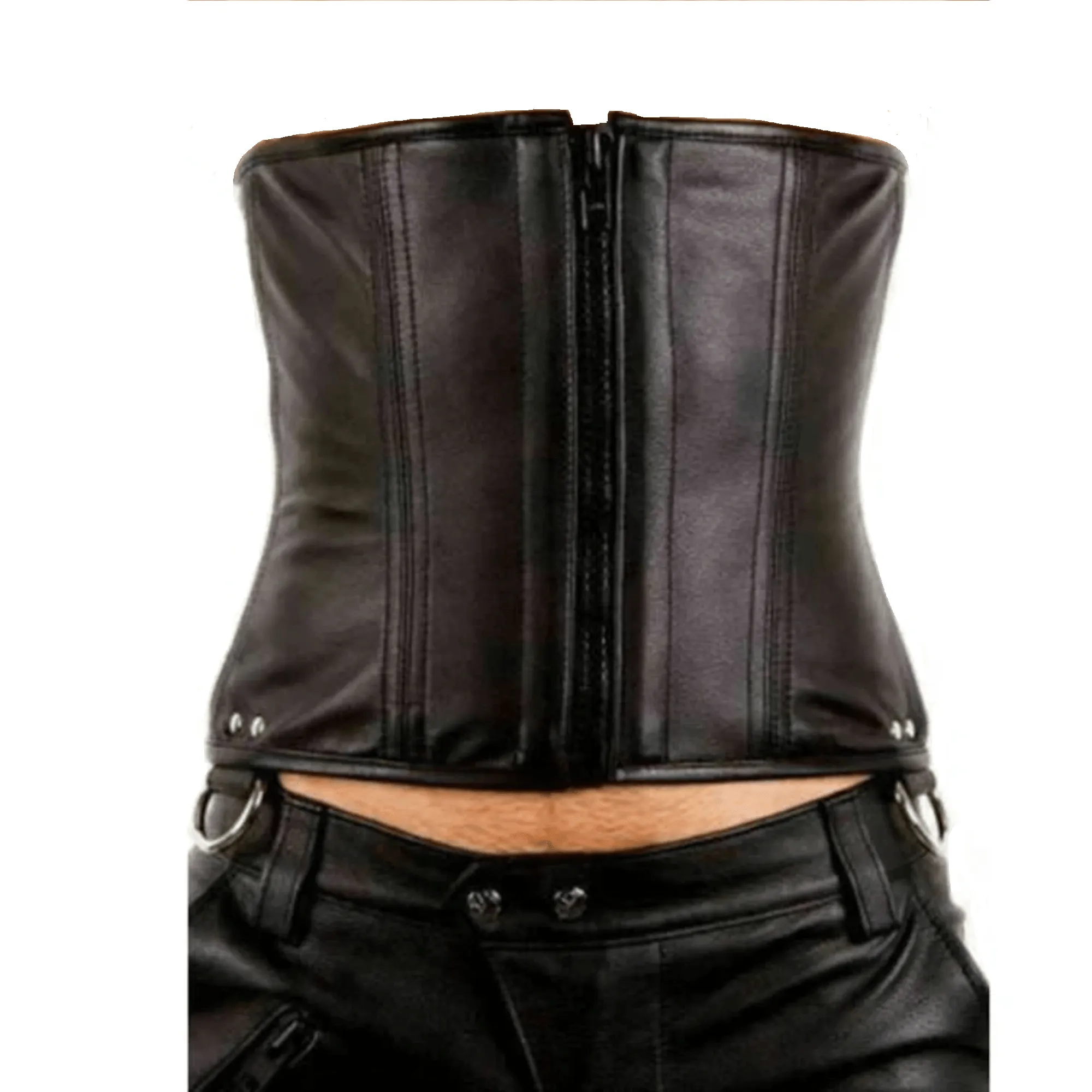 Steel Boned Leather Corset Vest for Men