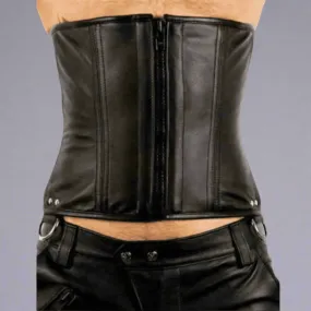 Steel Boned Leather Corset Vest for Men