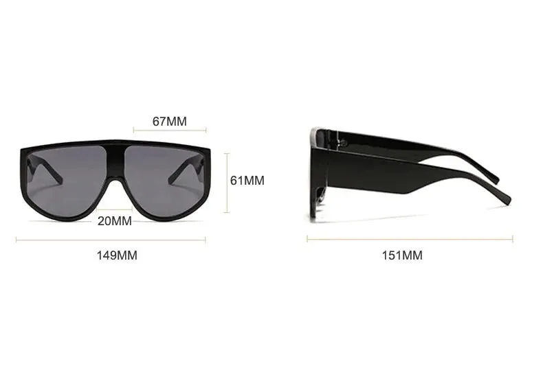 TEEK - Oversized Flat Top Lunette De Sol Eyewear