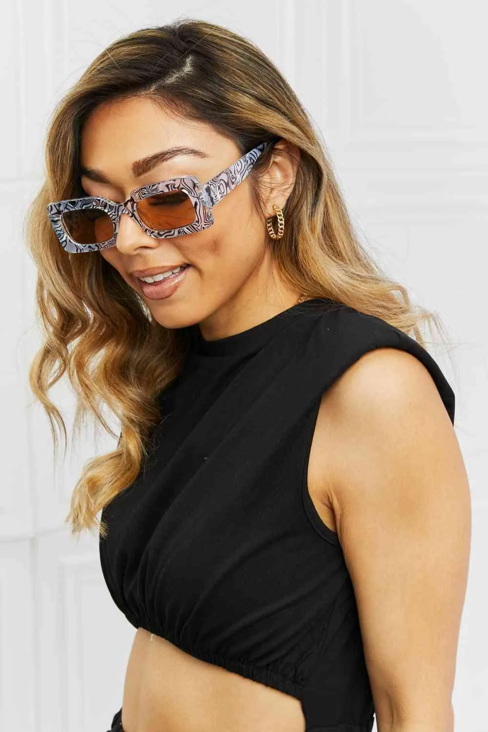 TEEK - Tortoiseshell Rectangle Sunglasses