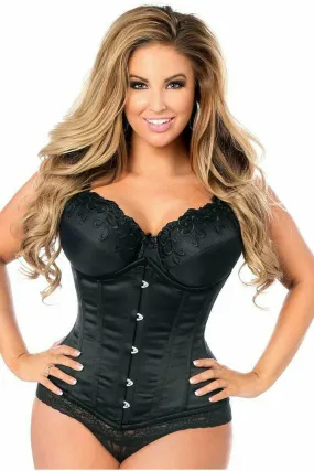 Top Drawer Black Steel Boned Underbust Corset with Busk Closure by Daisy Corsets in Size S, M, L, XL, 2X, 3X, 4X, 5X, or 6X