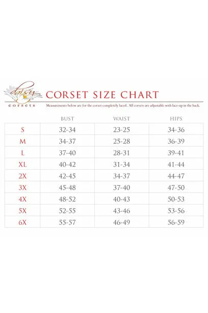 Top Drawer Black Steel Boned Underbust Corset with Busk Closure by Daisy Corsets in Size S, M, L, XL, 2X, 3X, 4X, 5X, or 6X