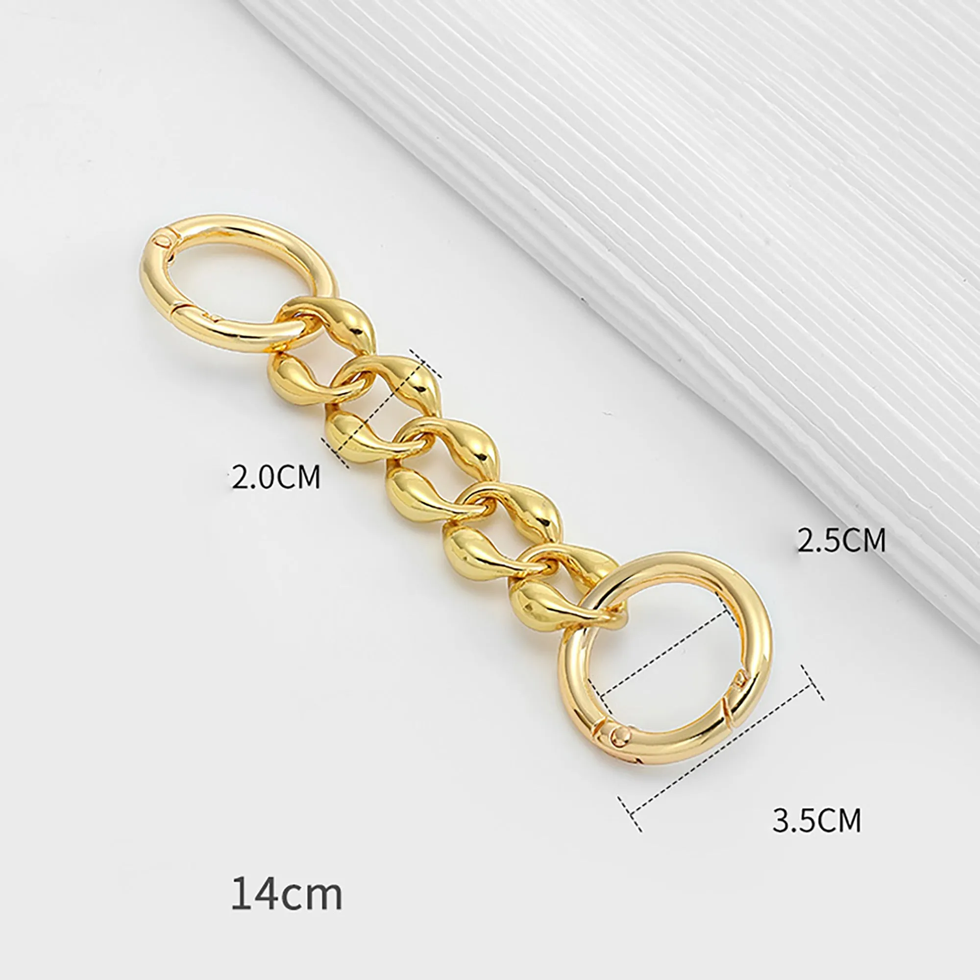 Underarm bag extended chain modification extension strap accessory, 14 cm long metal material bag extension chain