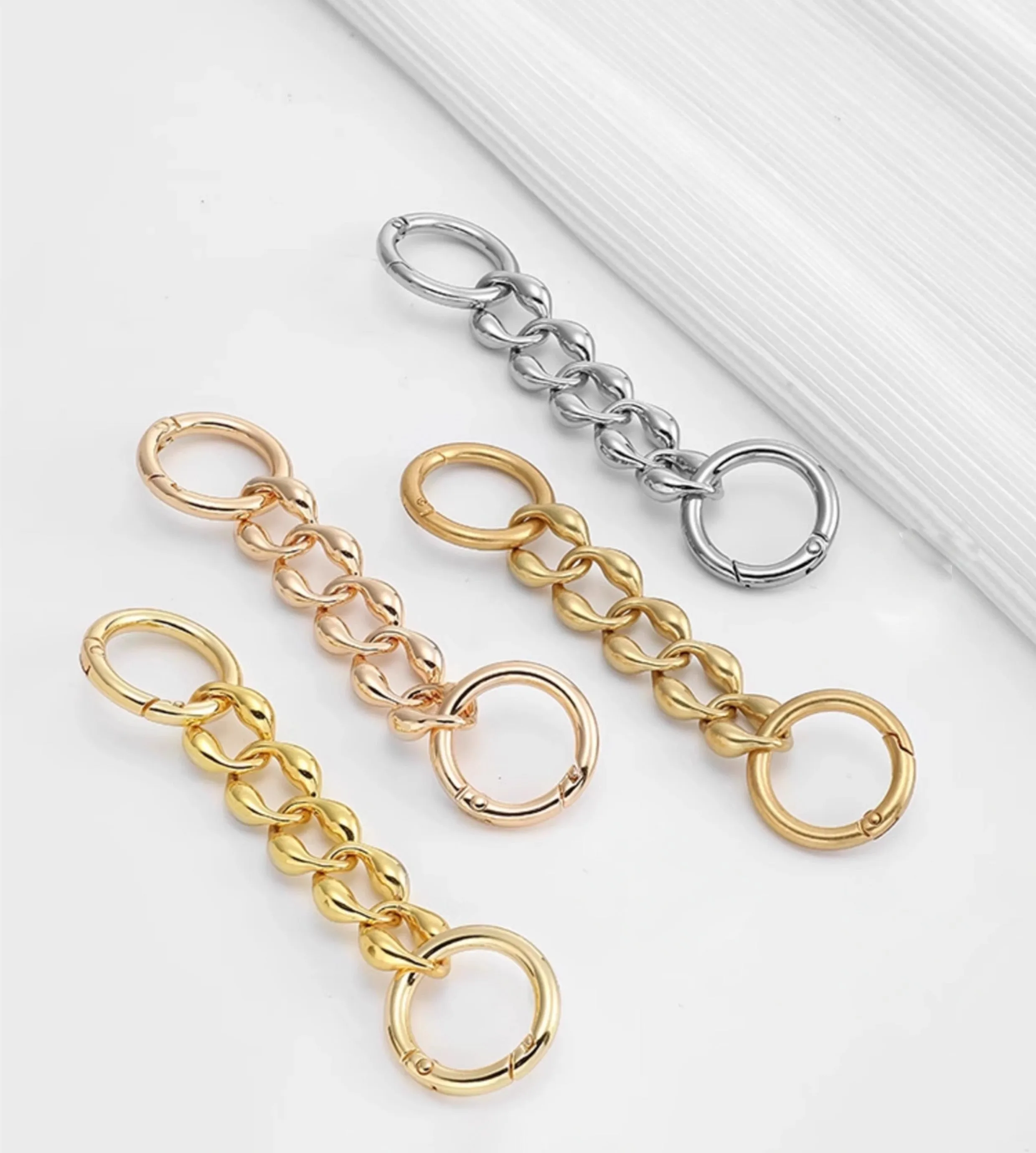 Underarm bag extended chain modification extension strap accessory, 14 cm long metal material bag extension chain