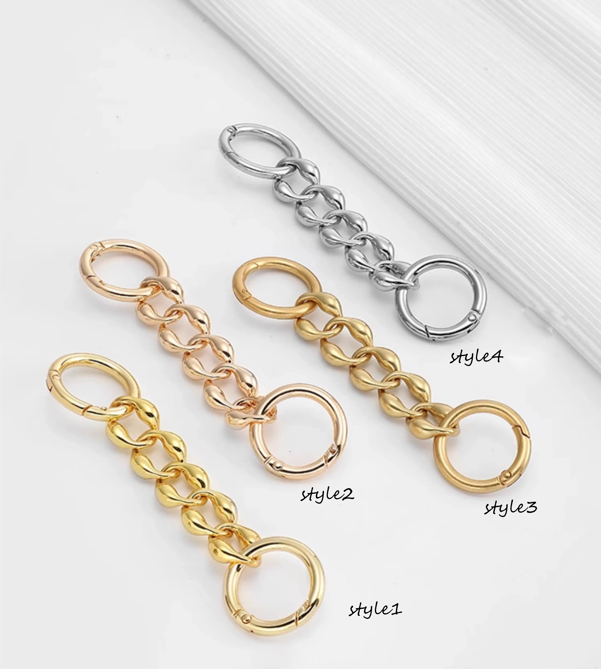 Underarm bag extended chain modification extension strap accessory, 14 cm long metal material bag extension chain