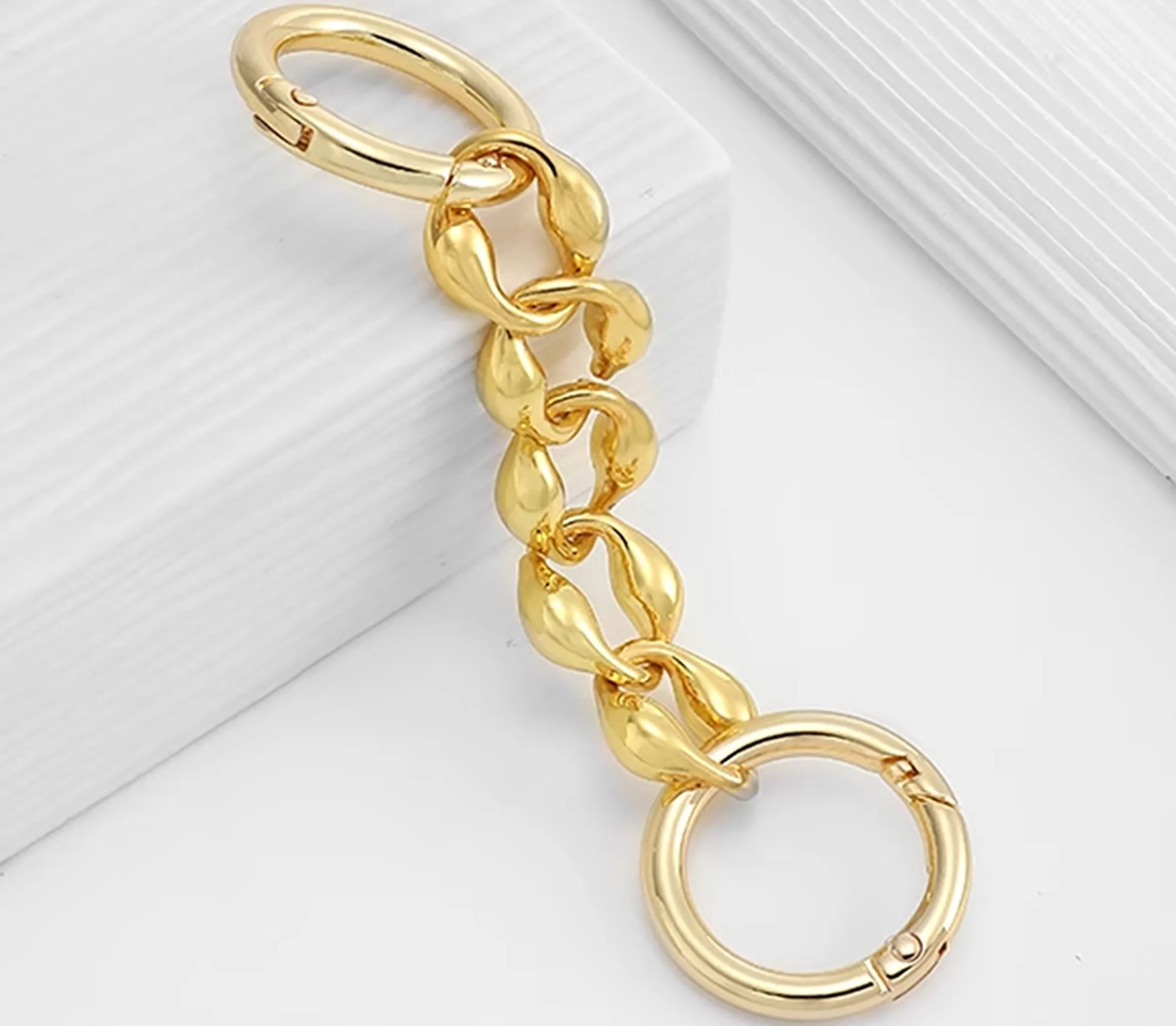 Underarm bag extended chain modification extension strap accessory, 14 cm long metal material bag extension chain