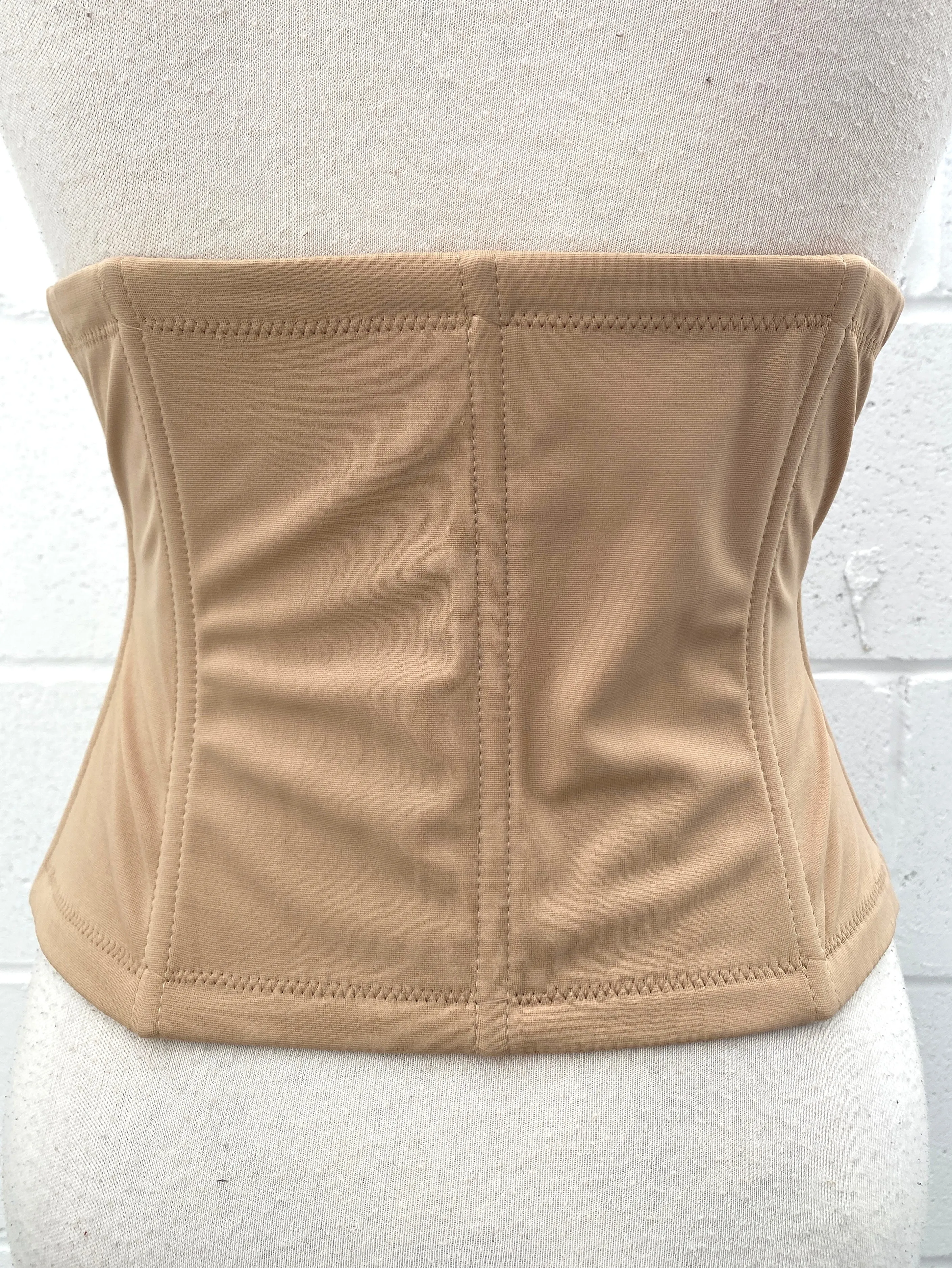 Vintage Deadstock 80s/90s Nude Nylon Waist Shaper Shapewear with Zip, NOS