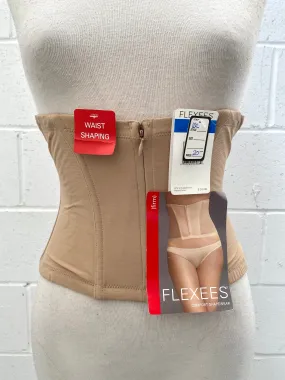Vintage Deadstock 80s/90s Nude Nylon Waist Shaper Shapewear with Zip, NOS
