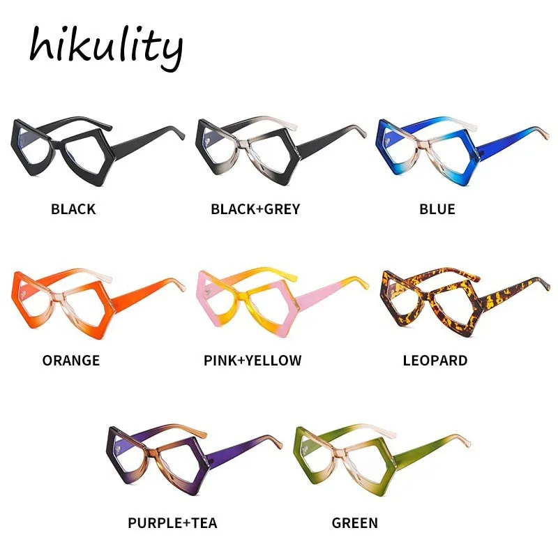 Vintage Polygon Butterfly Cat Eye Anti-blue Light Eyeglasses For Women