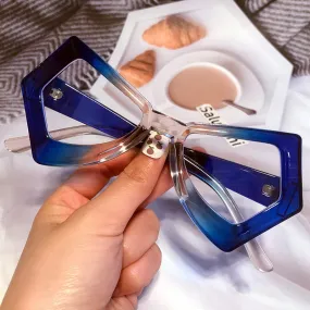 Vintage Polygon Butterfly Cat Eye Anti-blue Light Eyeglasses For Women