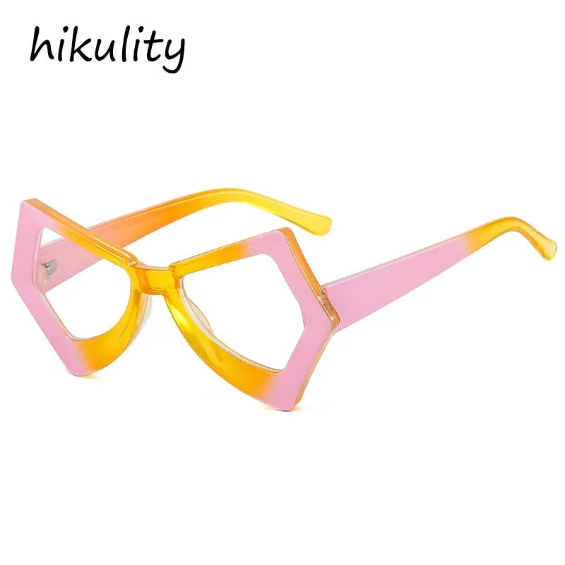 Vintage Polygon Butterfly Cat Eye Anti-blue Light Eyeglasses For Women
