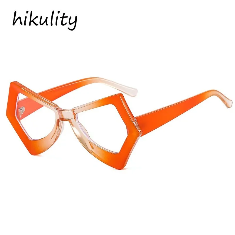 Vintage Polygon Butterfly Cat Eye Anti-blue Light Eyeglasses For Women