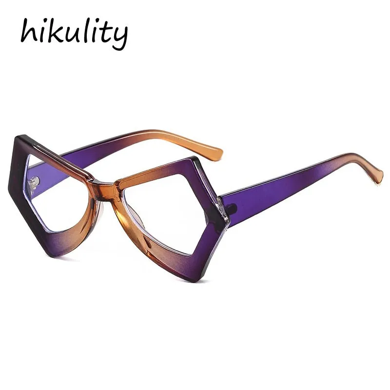 Vintage Polygon Butterfly Cat Eye Anti-blue Light Eyeglasses For Women