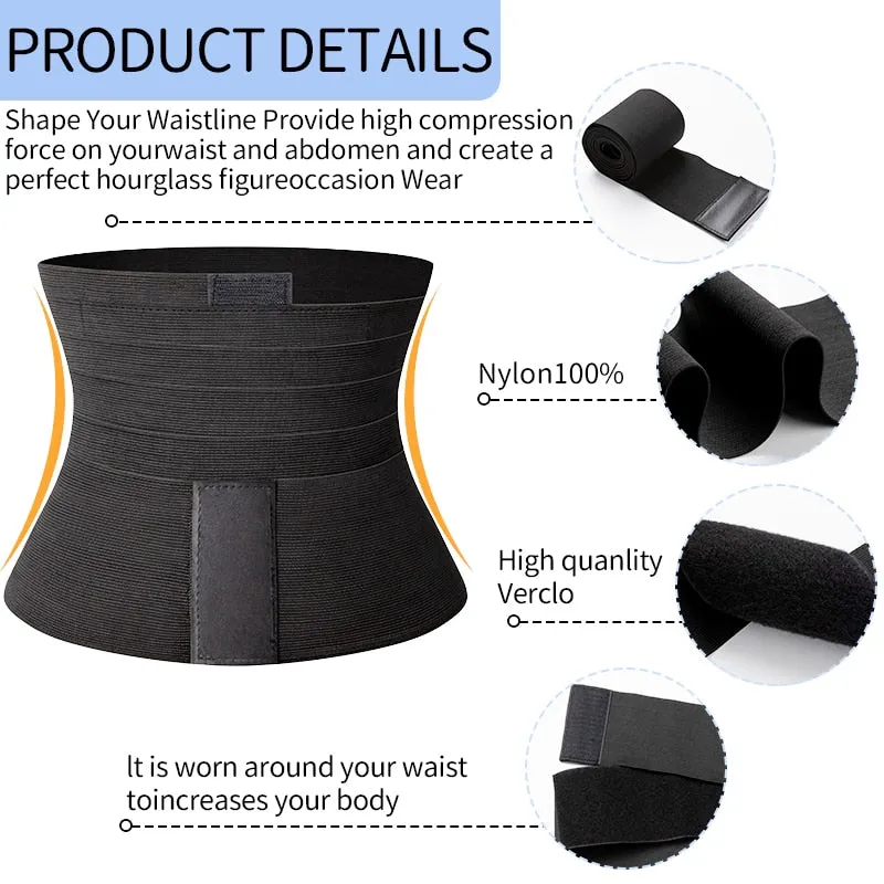 Waist Trainer Women Slimming Sheath Snatch Me Up Bandage Wrap Body Shaper Tummy Shapewear Trimmer Belt Corset Top Stretch Bands