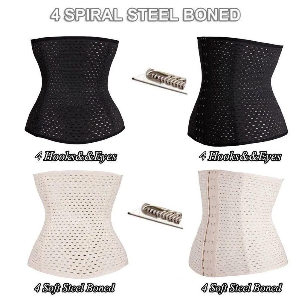 Womens Underbust Corset Body Shaper Tummy Waist Trainer Cincher