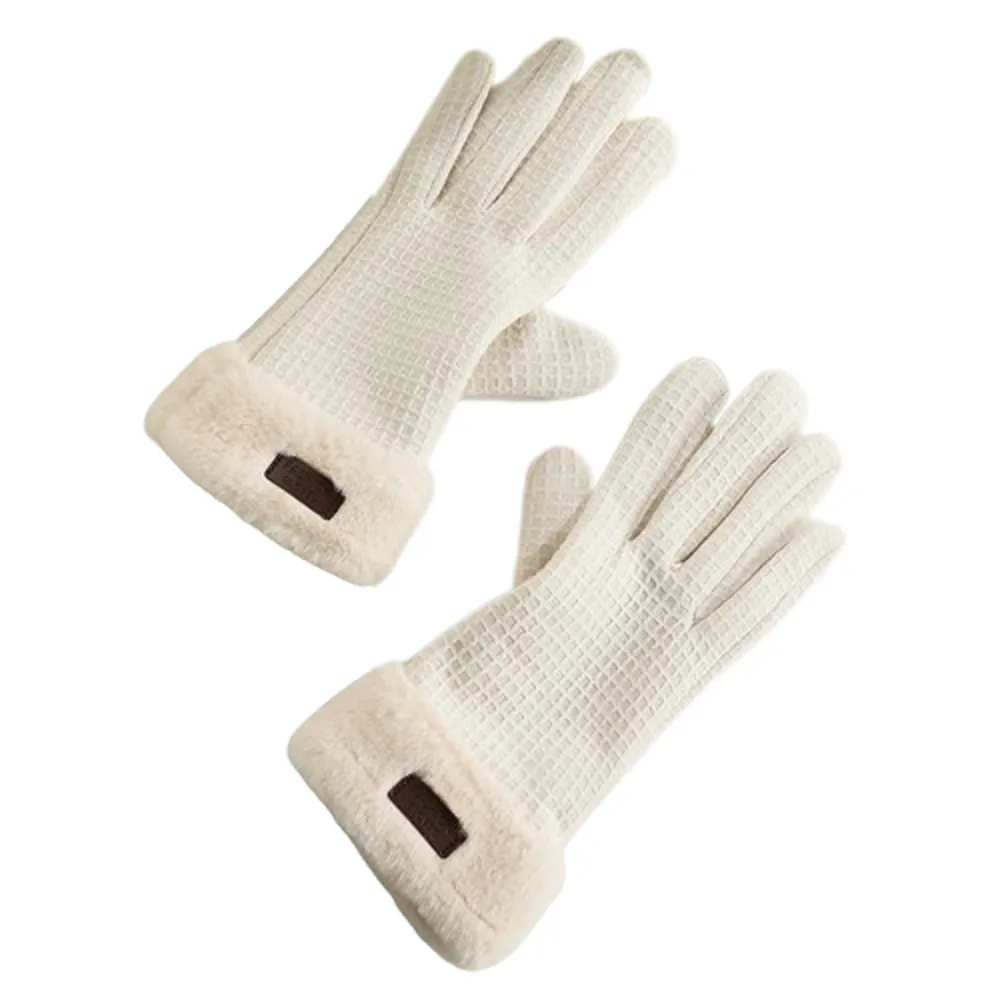Women's Warm Winter Rabbit Velvet Wind Touch Screen Gloves