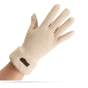 Women's Warm Winter Rabbit Velvet Wind Touch Screen Gloves