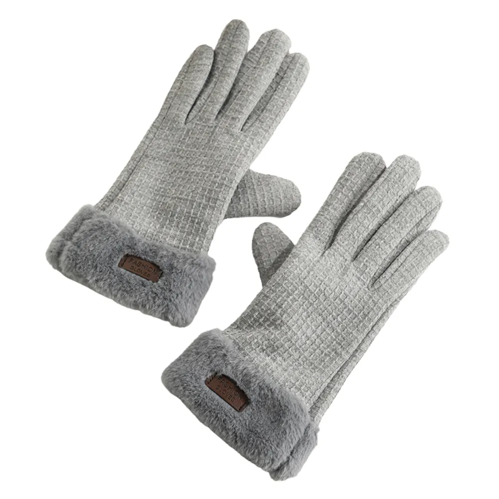 Women's Warm Winter Rabbit Velvet Wind Touch Screen Gloves